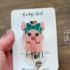 il_fullxfull.4756885142_4i41 Cute Pig Badge Reel, Retractable Badge Reel, Interchangeable Badge Reel, Farm Animal badge Reel, Teacher ID Holder, animal badge reel, 4H