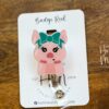 il_fullxfull.4756885170_fbt4 Cute Pig Badge Reel, Retractable Badge Reel, Interchangeable Badge Reel, Farm Animal badge Reel, Teacher ID Holder, animal badge reel, 4H