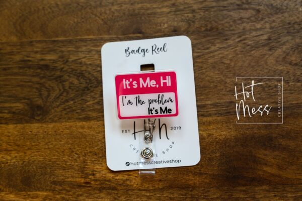 I'm the problem Badge Reel, Pink Retractable Badge Reel, Interchangeable Badge Reel, Funny Badge Reel, Dark Humor