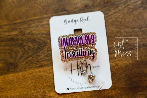 Hilariously Insulting Funny Badge Reel, RN ID Holder, Badge Holder, Retractable Acrylic Badge Reel, Night Shift