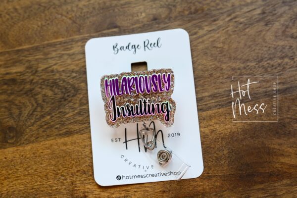 Hilariously Insulting Funny Badge Reel, RN ID Holder, Badge Holder, Retractable Acrylic Badge Reel, Night Shift