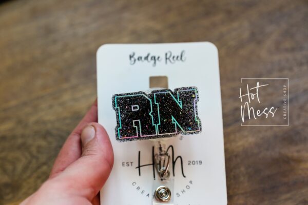 RN Badge Holder, Funny Badge Reel, RN ID Holder, Retractable Acrylic Badge Reel, Nurse Gift, Night Shift, Registered Nurse