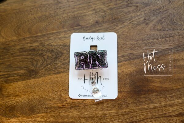 RN Badge Holder, Funny Badge Reel, RN ID Holder, Retractable Acrylic Badge Reel, Nurse Gift, Night Shift, Registered Nurse