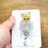 Easter badge reel, Hoppy Easer badge reel, Custom Badge Reel, Retractable ID Holder, Interchangeable, Glitter Badge Reel
