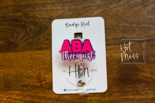 ABA Therapist Badge Reel, ADHD id Holder, Interchangeable ID Holder, Retractable Badge