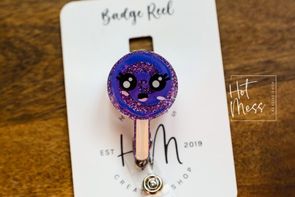 Lolly Pop ID Holder,  Funny Badge Reel, Interchangeable Retractable Badge Reel, nurse and teacher badge reel