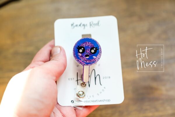 Lolly Pop ID Holder,  Funny Badge Reel, Interchangeable Retractable Badge Reel, nurse and teacher badge reel