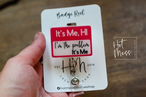 I'm the problem Badge Reel, Pink Retractable Badge Reel, Interchangeable Badge Reel, Funny Badge Reel, Dark Humor