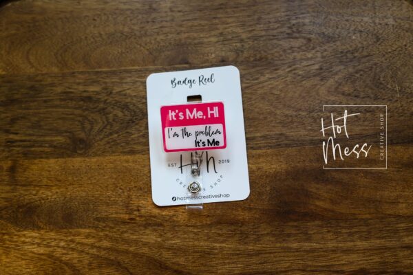 I'm the problem Badge Reel, Pink Retractable Badge Reel, Interchangeable Badge Reel, Funny Badge Reel, Dark Humor