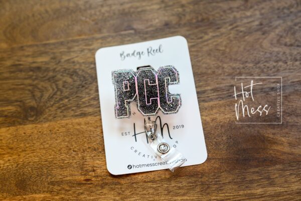 PCC Badge Reel, Patient Centered Care Badge Reel, Retractable Badge Reel, Interchangeable Badge Reel, Nurse Gift, Glitter Badge Reel