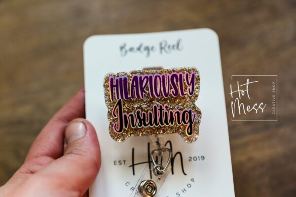 Hilariously Insulting Funny Badge Reel, RN ID Holder, Badge Holder, Retractable Acrylic Badge Reel, Night Shift