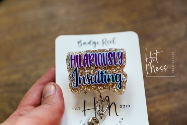 Hilariously Insulting Funny Badge Reel, RN ID Holder, Badge Holder, Retractable Acrylic Badge Reel, Night Shift