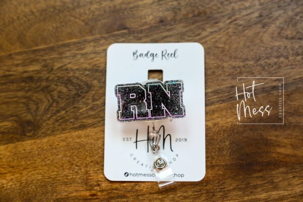 RN Badge Holder, Funny Badge Reel, RN ID Holder, Retractable Acrylic Badge Reel, Nurse Gift, Night Shift, Registered Nurse