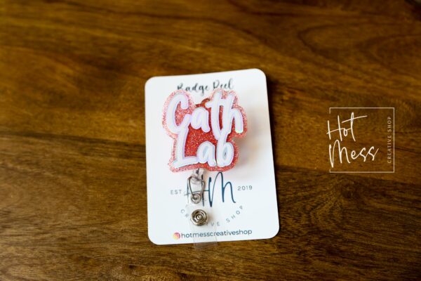 Cath Lab Badge Reel, Lab Tech Gift, cardiology, science badge reel, Retractable Badge Reel, Interchangeable Badge Holder