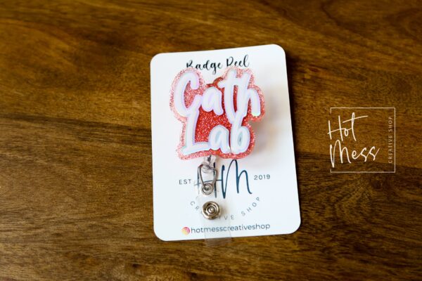 Cath Lab Badge Reel, Lab Tech Gift, cardiology, science badge reel, Retractable Badge Reel, Interchangeable Badge Holder