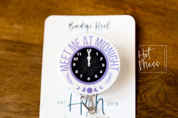 Midnight Badge Reel, Retractable Badge Reel, Interchangeable Badge Reel, Funny Badge Reel, Dark Humor