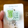 Lettuce Romaine Calm Badge Reel, Cute Glitter Badge Reel, Retractable Badge Reel, Interchangeable Badge Reel