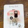 Happy Camper Badge Reel, Retractable Badge Reel, Interchangeable Badge Reel, Cute badge Reel, Teacher ID Holder, animal badge reel