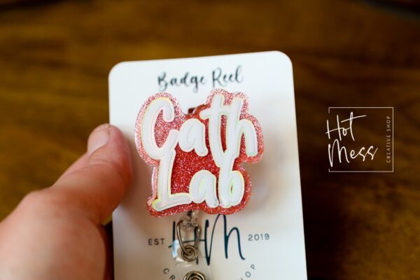 Cath Lab Badge Reel, Lab Tech Gift, cardiology, science badge reel, Retractable Badge Reel, Interchangeable Badge Holder