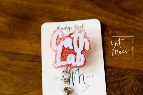 Cath Lab Badge Reel, Lab Tech Gift, cardiology, science badge reel, Retractable Badge Reel, Interchangeable Badge Holder
