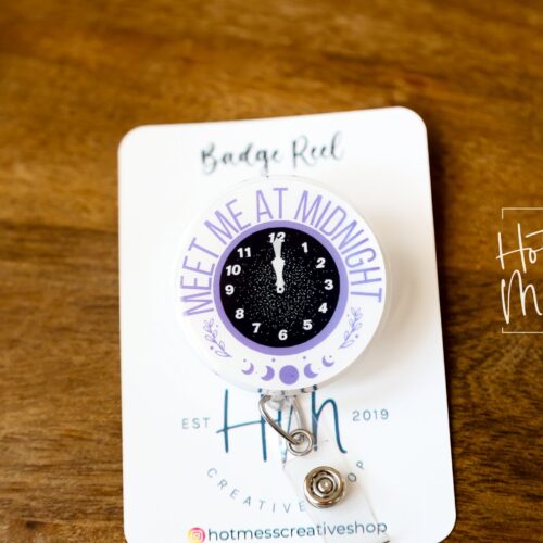 Midnight Badge Reel, Retractable Badge Reel, Interchangeable Badge Reel, Funny Badge Reel, Dark Humor