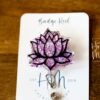 Lotus flower Badge Reel, Retractable Badge Reel, Interchangeable Badge Reel