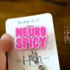 Pink Neuro Spicy Glitter Badge Reel, gift for introvert, neurodivergent badge reel