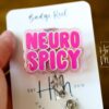 Pink Neuro Spicy Glitter Badge Reel, gift for introvert, neurodivergent badge reel