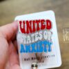 4th of July USA Badge Reel, Silver United States of Anxiety, Retractable Badge Reel, Teacher ID Holder, Nurse Badge Reel