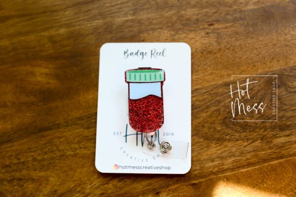 Vampire Juice, Blood vile, Nurse ID Holder, Funny Badge Reel, PBT ID Holder