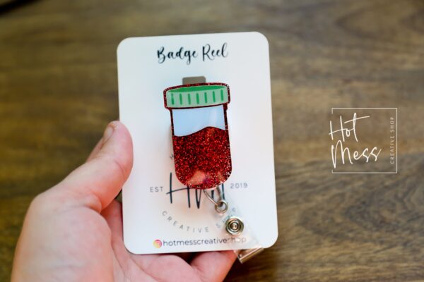 Vampire Juice, Blood vile, Nurse ID Holder, Funny Badge Reel, PBT ID Holder