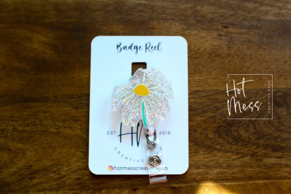 il_fullxfull.4991644593_dbza Wilted Flower Badge reel, Funny Badge reel, RN ID Holder, Retractable Badge Reel, Nurse Gift, Night Shift