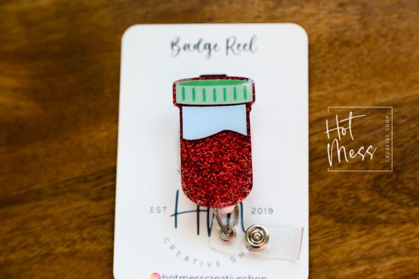 Vampire Juice, Blood vile, Nurse ID Holder, Funny Badge Reel, PBT ID Holder