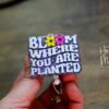 Blooming Nurse ID Holder: Funny Retractable Badge Reel with Inspirational Quote