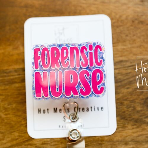 il_fullxfull.5090548347_ar9z Forensic Nurse Glitter Badge reel, badge ID, Retractable ID, Lanyard Badge Holder, Nurse Gift