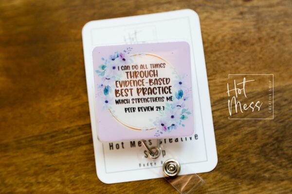 il_fullxfull.5093597273_cunt I can do all things, evidence-based, best practice, peer review 24/7, Funny Medical Badge Reel, RN ID Holder, Retractable Acrylic Badge Reel