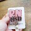 RN BSN, Pink Glitter Badge reel, badge holder, Retractable ID, Lanyard Badge Holder, Nurse Gift
