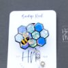 Blue Bee Comb Badge Reel, 3d badge reel,  Retractable Badge Reel, Interchangeable Badge Reel, Summer Lanyard