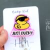 Just Ducky badge reel, Interchangeable Badge Reel, Cute badge Reel, Teacher ID Holder, animal badge reel, Nurse Badge Holder