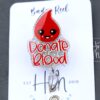 Donate Blood Badge Reel, Retractable Badge Reel, Interchangeable Badge Reel, Blood Bank ID holder