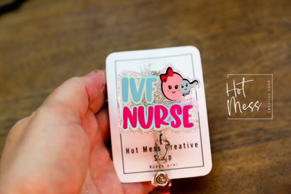 IVF Nurse Badge Reel, fertility nurse Badge Holder, Retractable Lanyard, fertility nurse gift