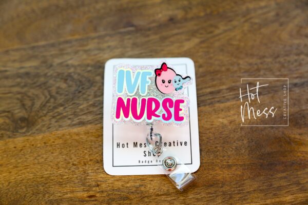 IVF Nurse Badge Reel, fertility nurse Badge Holder, Retractable Lanyard, fertility nurse gift