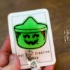 Green Halloween bucket Badge Reel, Nurse ID Holder, School Nurse Pin, Halloween Badge Reel, Witch Badge Reel