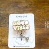Good Vibes Badge Reel, Retractable Badge Reel, Interchangeable Badge Reel, Glitter Badge Reel