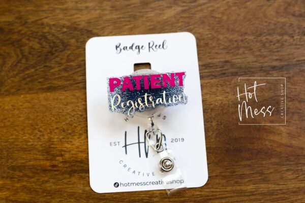 Patient Registration Badge Reel, Registrar Badge Reel, Funny Badge Reel, Retractable Badge Reel, Interchangeable, Stocking Stuffer