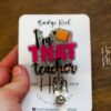 Pink Teacher Badge Reel, I'm that Teacher badge reel, Daycare ID Holder, Interchangeable Badge Reel, Teacher Gift