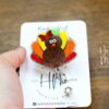 il_fullxfull.5295092817_mddb Turkey Badge Reel, Thanksgiving Badge Reel, Turkey ID Holder, Interchangeable badge reel