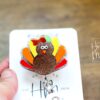 il_fullxfull.5295183445_dfi3 Turkey Badge Reel, Thanksgiving Badge Reel, Turkey ID Holder, Interchangeable badge reel