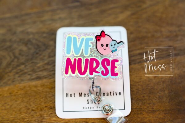 IVF Nurse Badge Reel, fertility nurse Badge Holder, Retractable Lanyard, fertility nurse gift