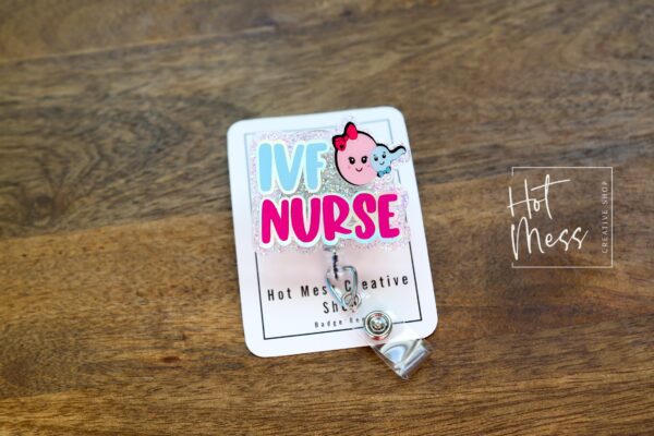 IVF Nurse Badge Reel, fertility nurse Badge Holder, Retractable Lanyard, fertility nurse gift